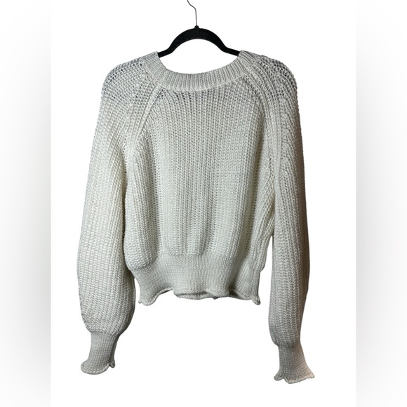 Free Assembly Women’s White Chunky Knit Sweater XL Long Sleeve Pullover - Picture 7 of 7